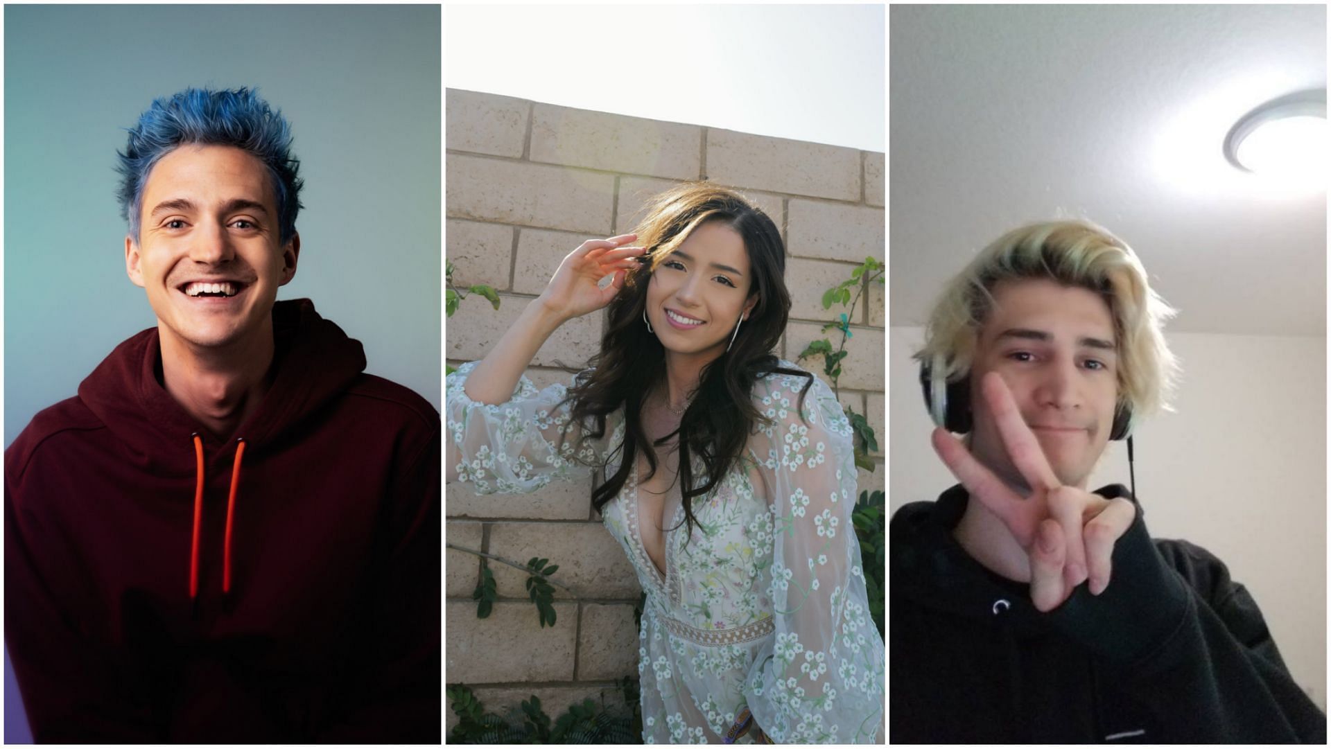 It stands to reason that some of the most well-known Twitch streamers have the highest follower counts (Images via Ninja, Pokimane, and xQc/Twitter)