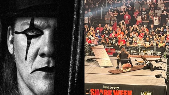 Top star battles Chris Jericho in a violent Barbed Wire Everywhere Death match on AEW Dynamite Fyter Fest