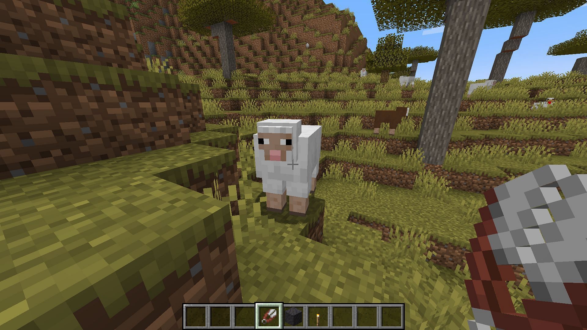 Shearing sheep is one of the main uses of this tool (Image via Minecraft 1.19)