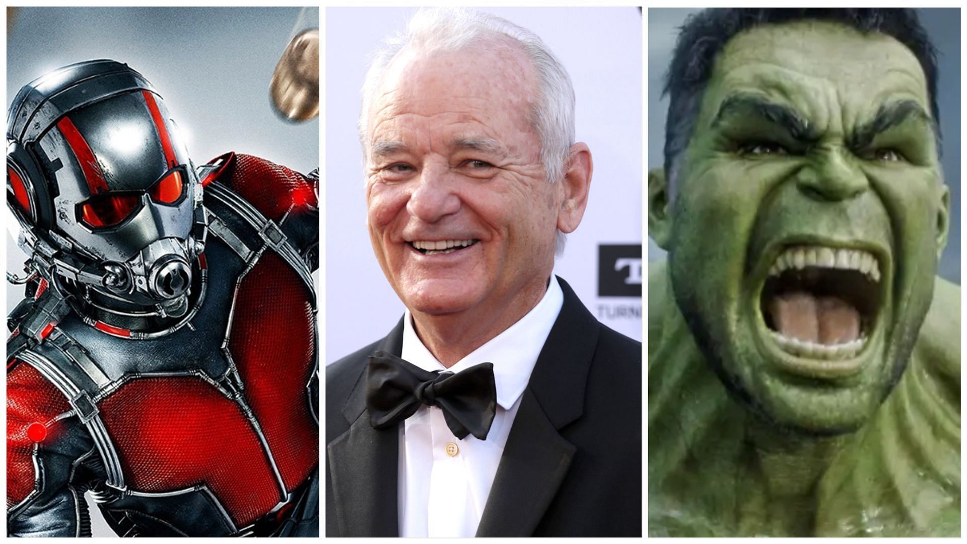 Ant-Man, Bill Murray, and the Hulk (Images via Marvel Entertainment and People Magazine)