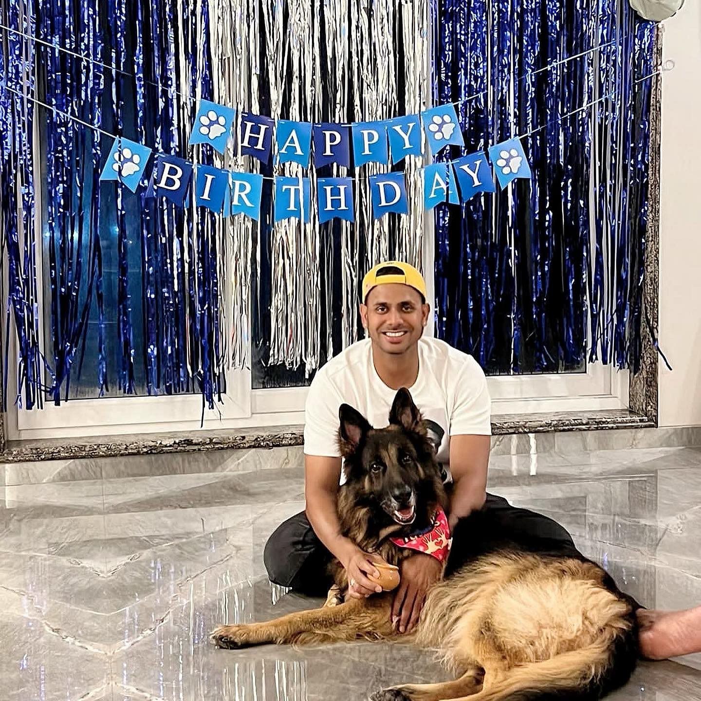Manoj Tiwary celebrating his pet dog Maximus&#039; birthday [Credits: Manoj Tiwary]