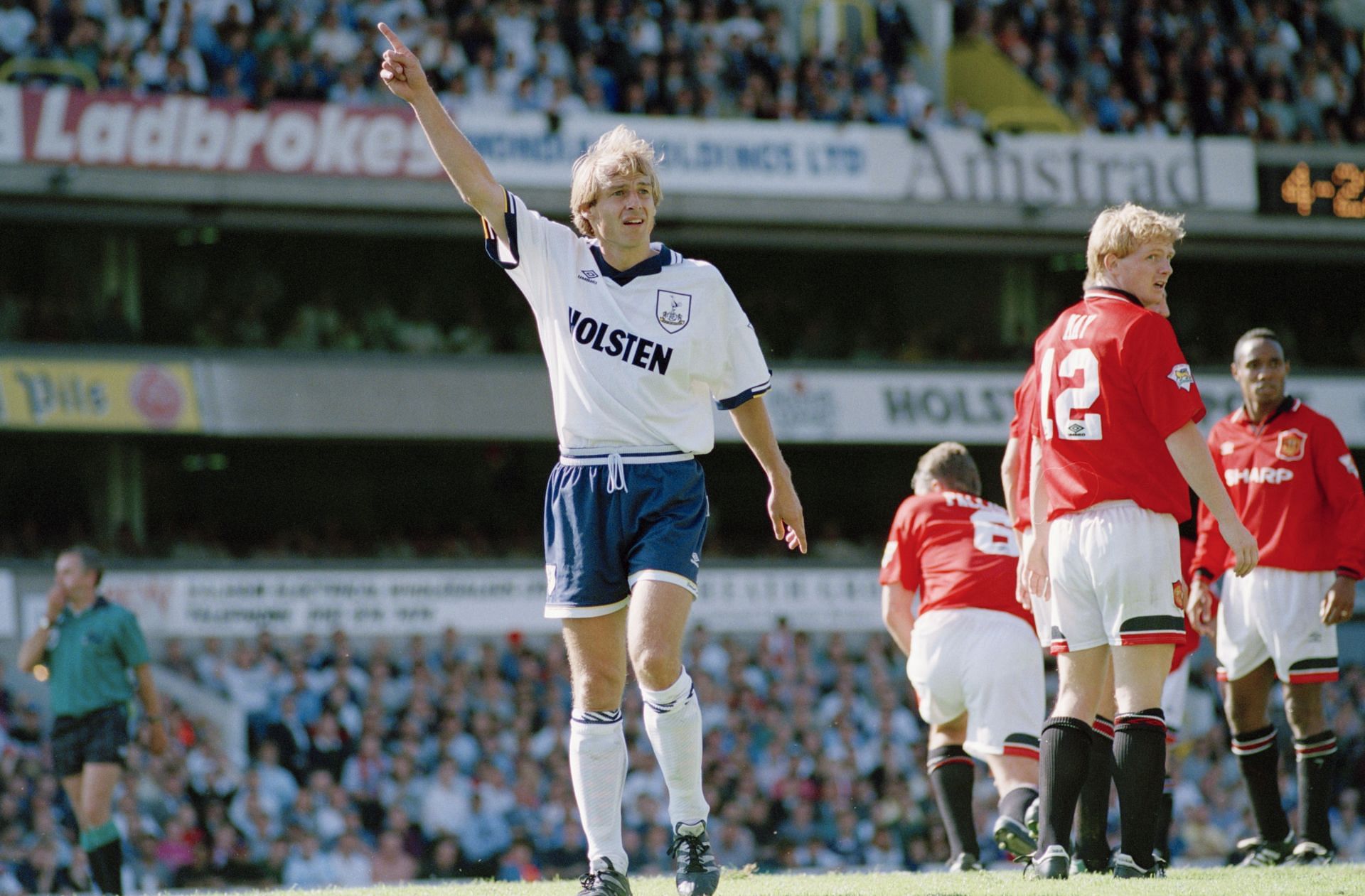 J&uuml;rgen Klinsmann in action for Tottenham Hotspur