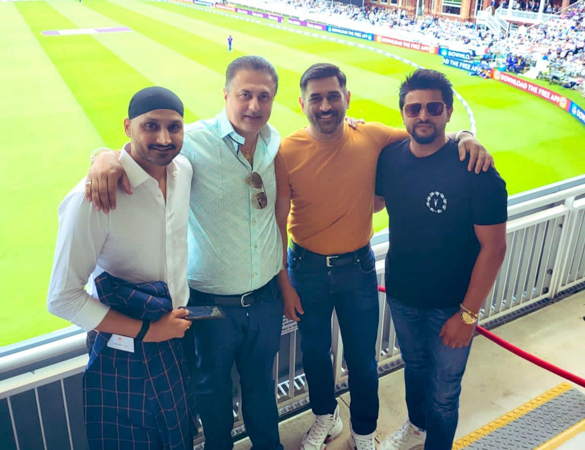 MS Dhoni, Harbhajan Singh and Suresh Raina pose at Lord&rsquo;s. Pic: Suresh Raina