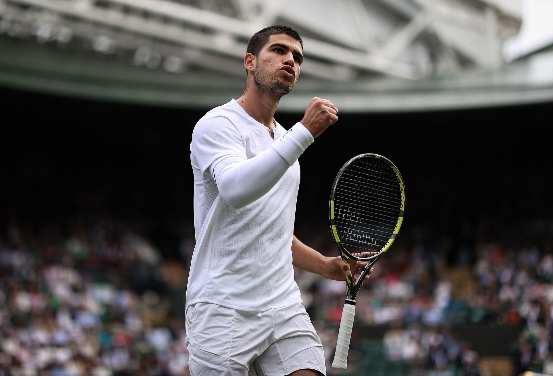 Carlos Alcaraz pictured at the 2022 Wimbledon Championships.