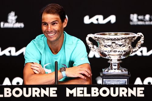 Rafael Nadal after winning the 2022 Australian Open