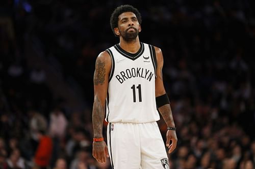 Kyrie Irving in action during Brooklyn Nets v New York Knicks