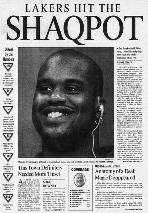 Lakers Player Of The Day #31: Shaquille O'Neal : r/lakers