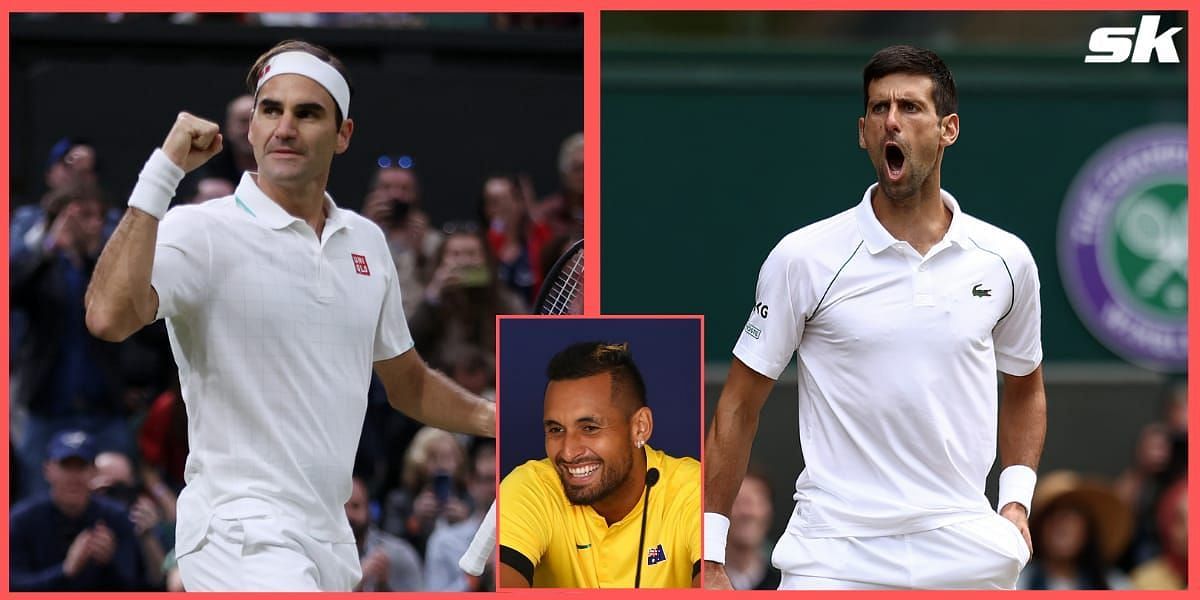 Nick Kyrgios [inset] reckons Roger Federer [left] is the toughest opponent he has faced.