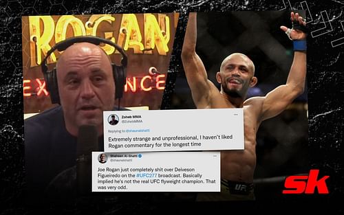 Fans sound off following Joe Rogan's on-air criticism of Deiveson Figueiredo's flyweight title future at UFC 277 [Image credit: YouTube/PowerfulJRE]