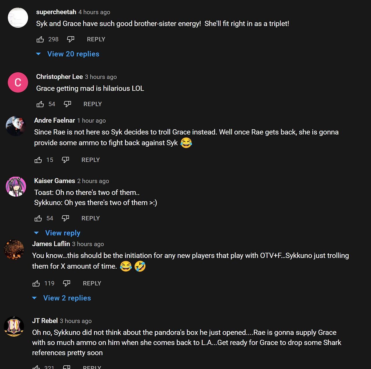 Fans react to the playful banter between the duo (Image via Shrimpkunno YouTube)