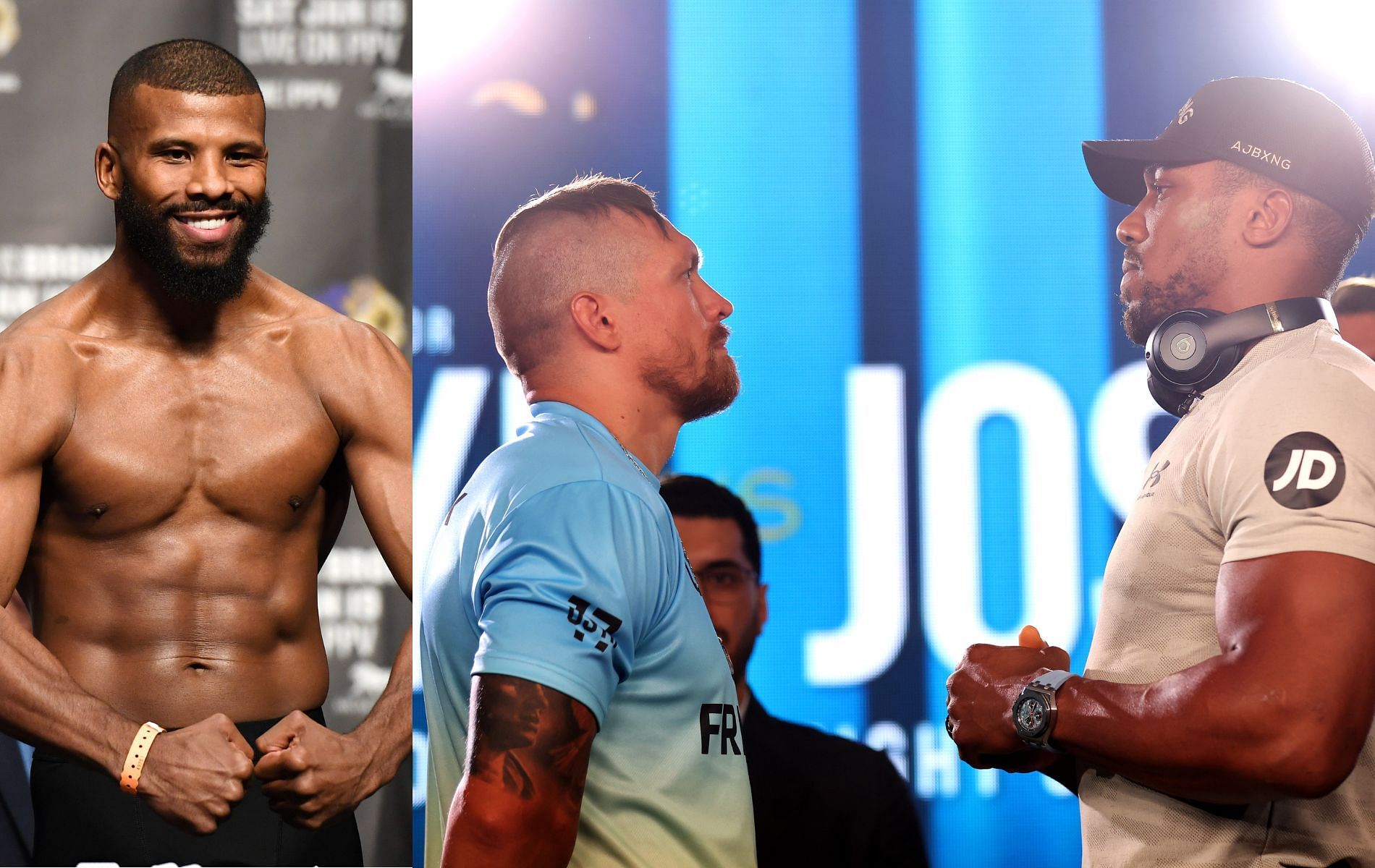 From left to right :Badou Jack, Oleksander Usyk, and Anthony Joshua