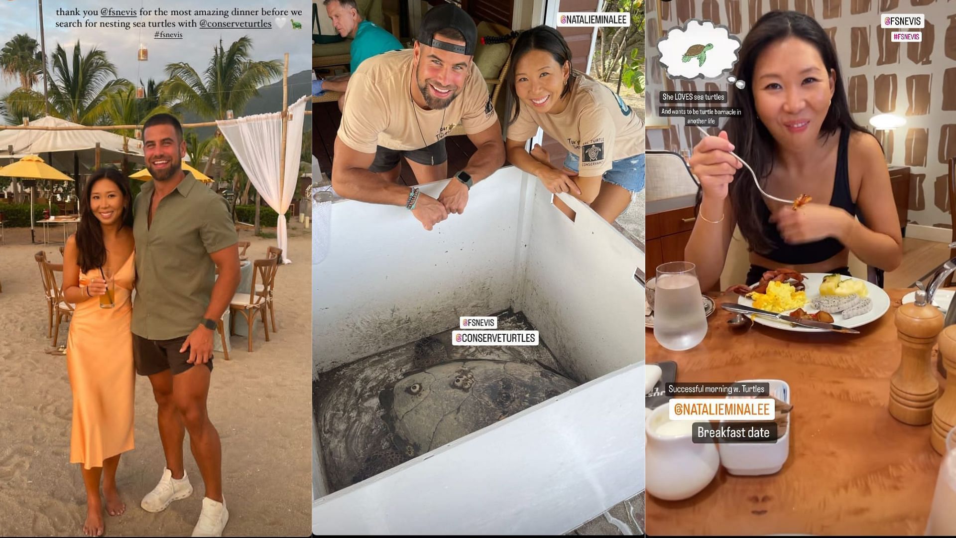 Pictures shared by Lee and Moynes from their trip. (Image via @ natalieminalee and blakemoynesption/Instagram story)
