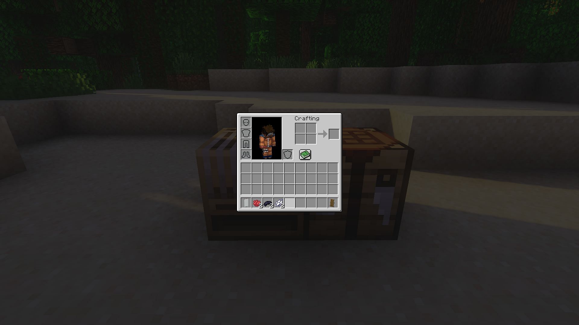 The materials needed for the example shield (Image via Minecraft)