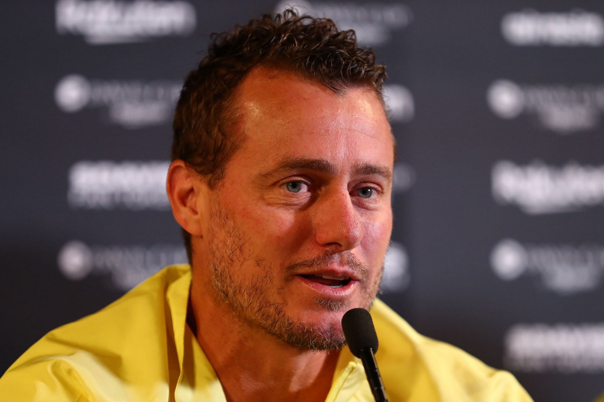 Lleyton Hewitt in a press conference
