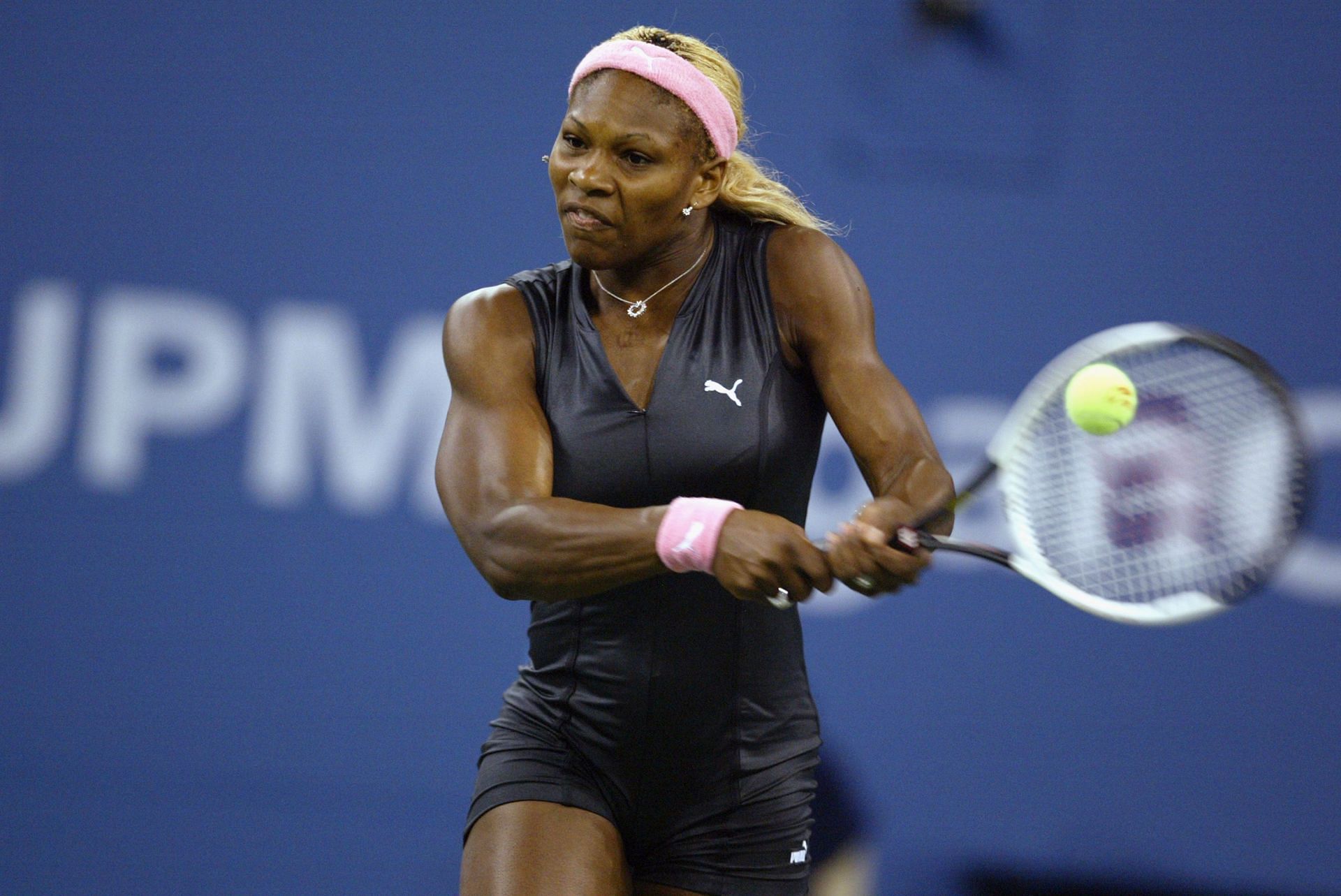 Serena Williams played a backhand
