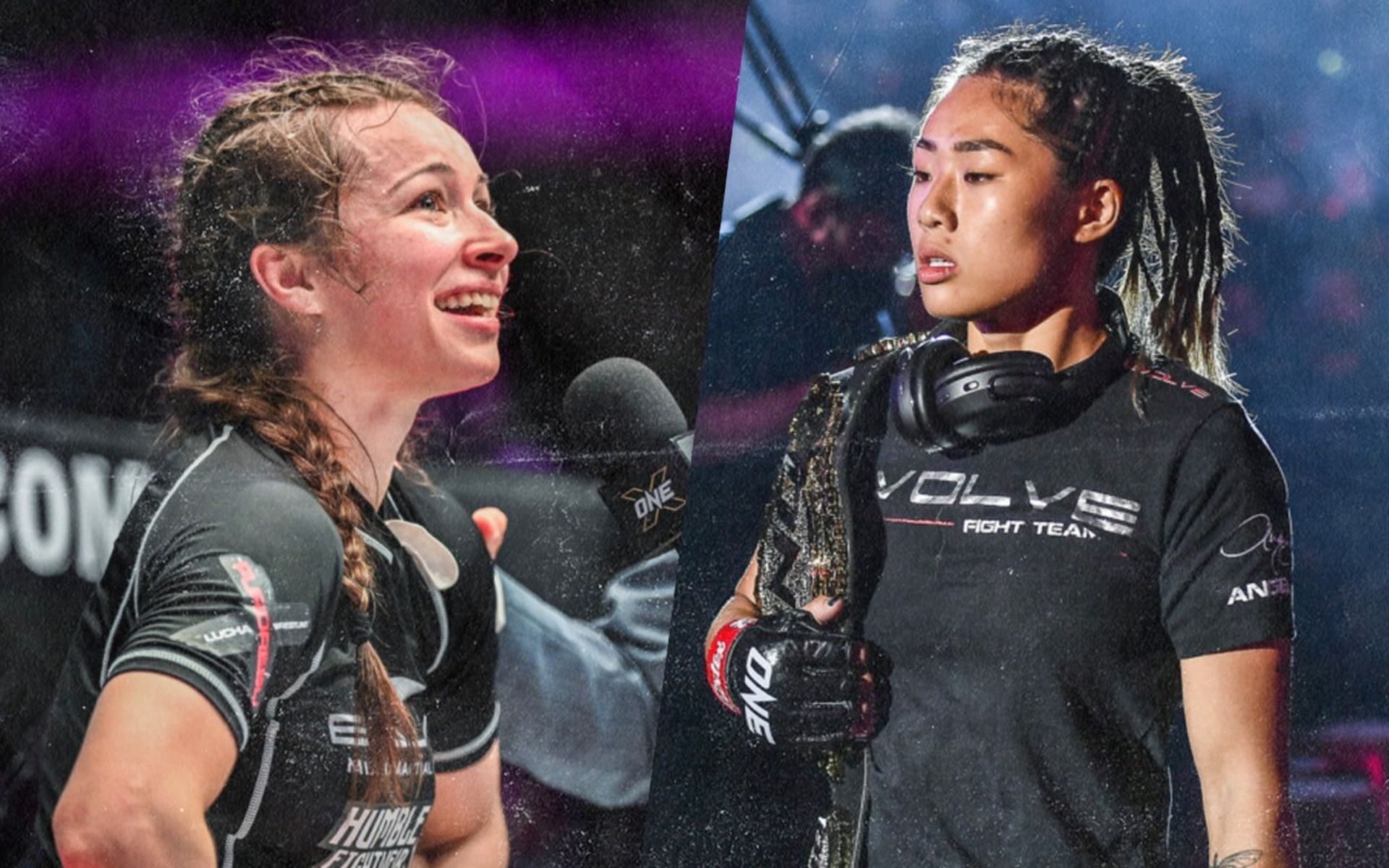 Brazilian jiu-jitsu superstar Danielle Kelly (left) and ONE atomweight world champion Angela &#039;Unstoppable&#039; Lee (right) [Image credits: ONE Championship]