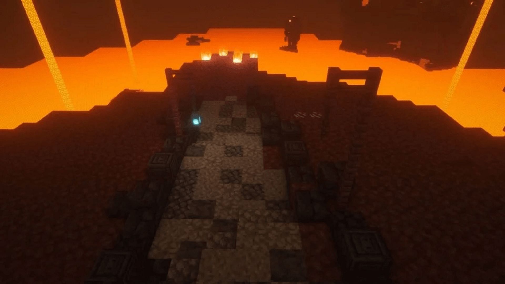 This sinister pathway fits the Nether perfectly (Image via OneTeam/YouTube)
