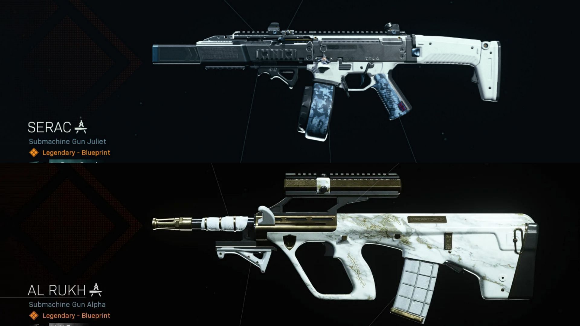 The CX-9 and AUG blueprints (Image via Activision)