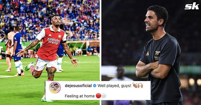 Arsenal transfer target comments on Gabriel Jesus' Instagram post about scoring against Chelsea