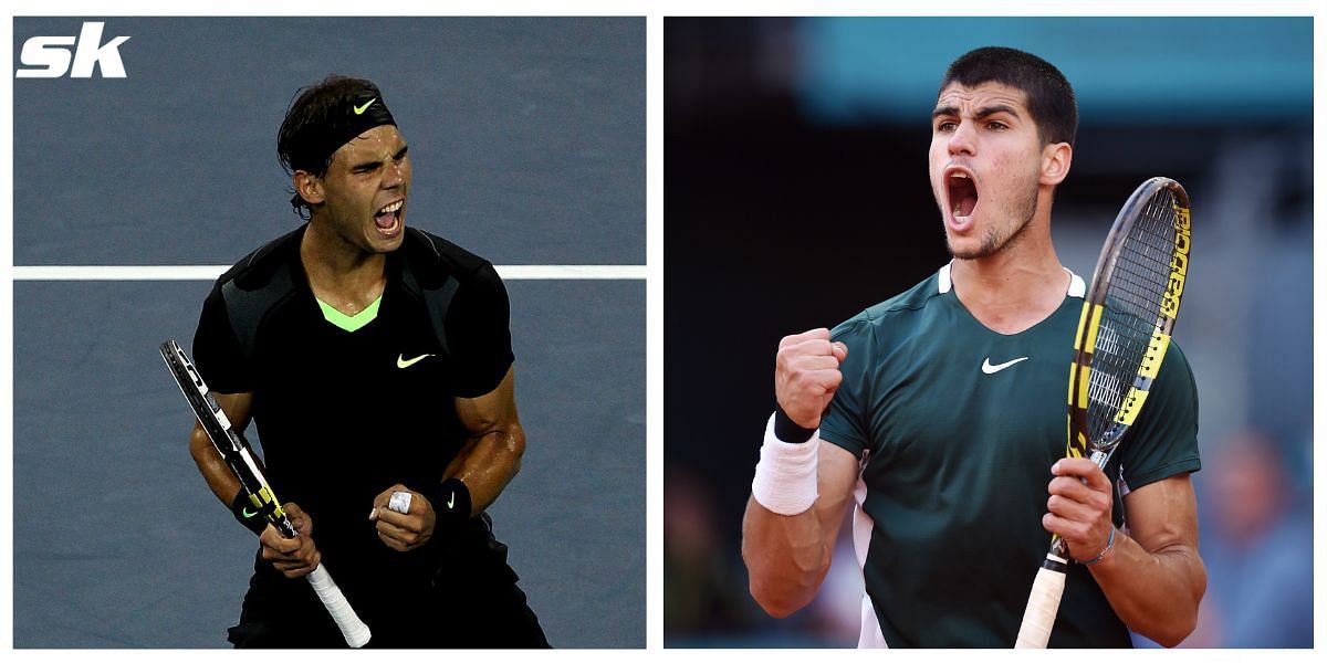 Both Rafael Nadal and Carlos Alcaraz breached the top-5 as teenagers