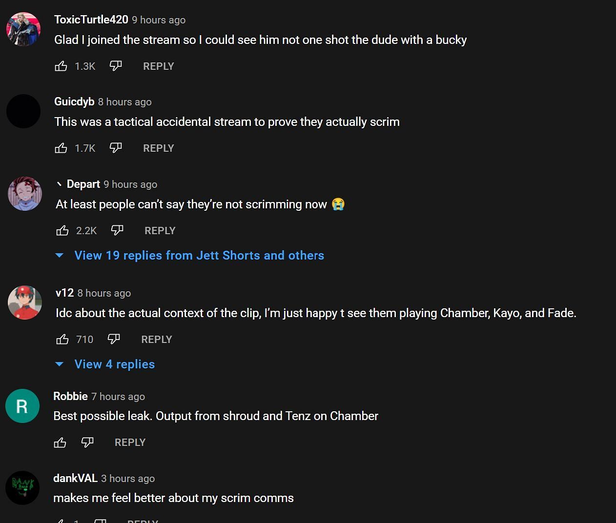 Fans react to the scrim (Image via Jett Shorts YouTube)