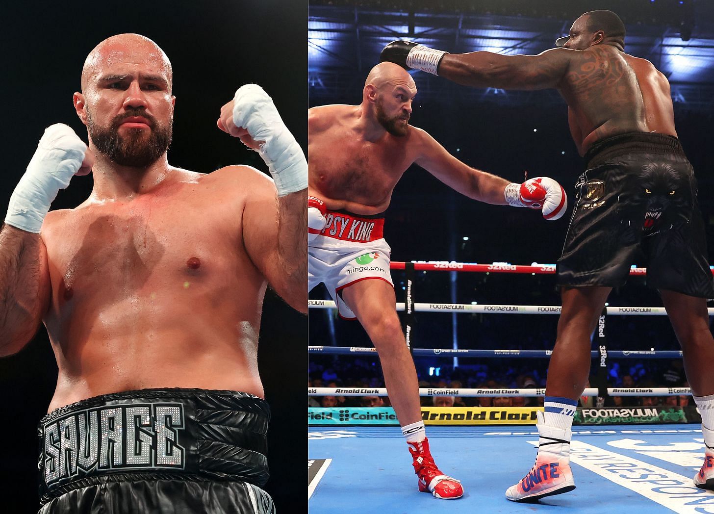 Alan Babic (left), Tyson Fury (center), Dillian Whyte (right)