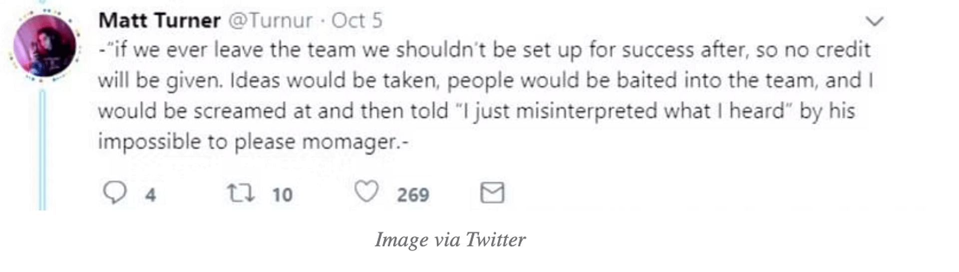 Matt Turner accused MrBeast through a series of Tweets. (Image via Twitter)