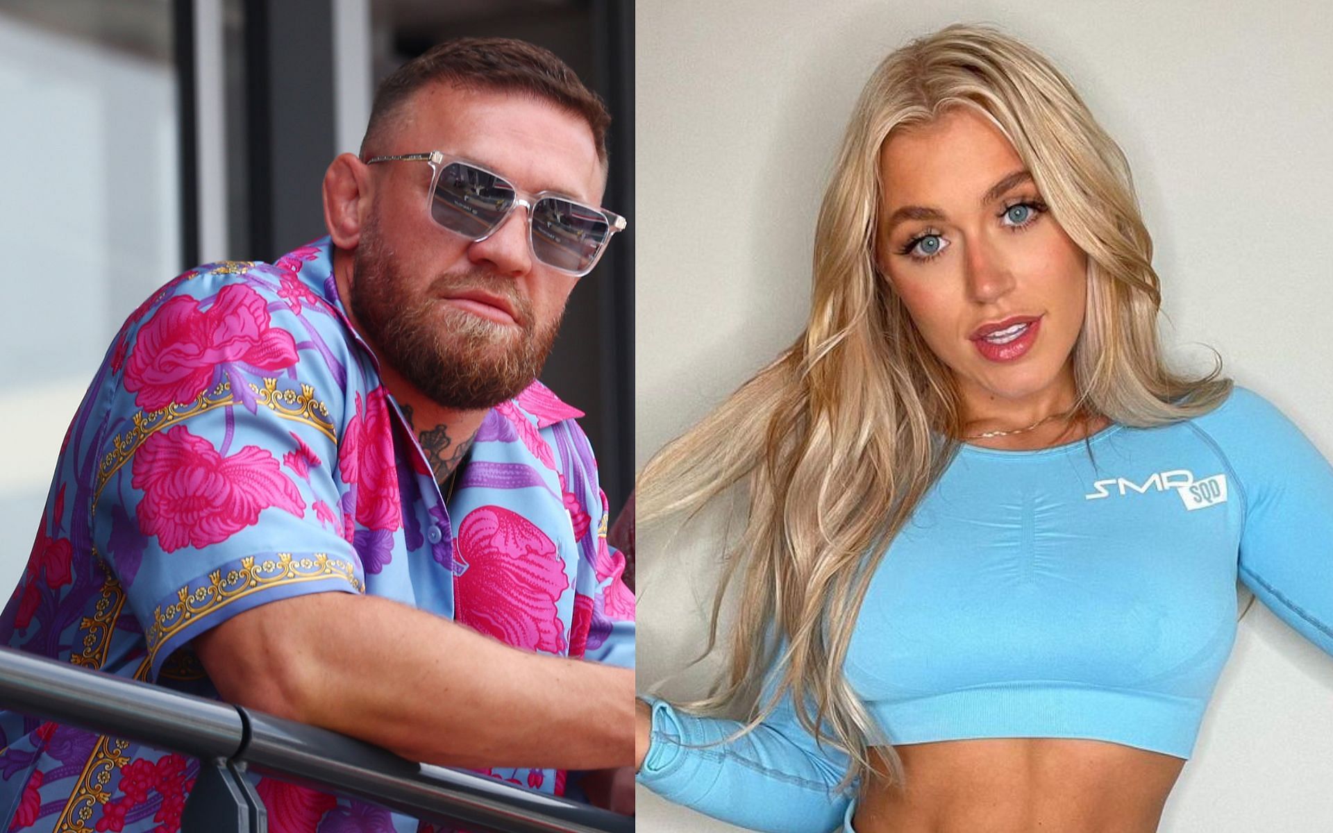 Conor McGregor (left) Elle Brooke (right) (image courtesy, right image @thedumbledong Instagram)