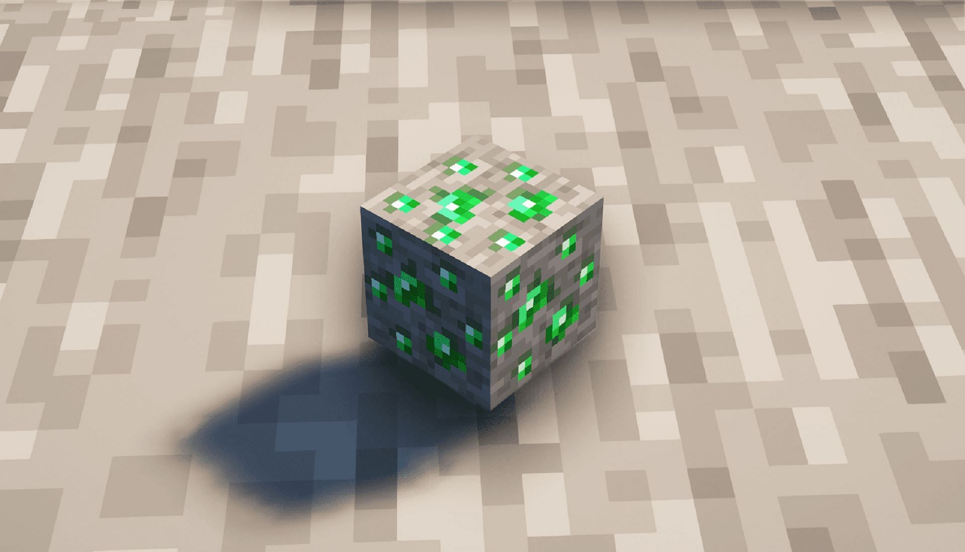 An emerald ore block (Image via Mojang)