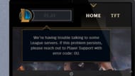 The client error 0U message pop-up (Image via Riot Games)
