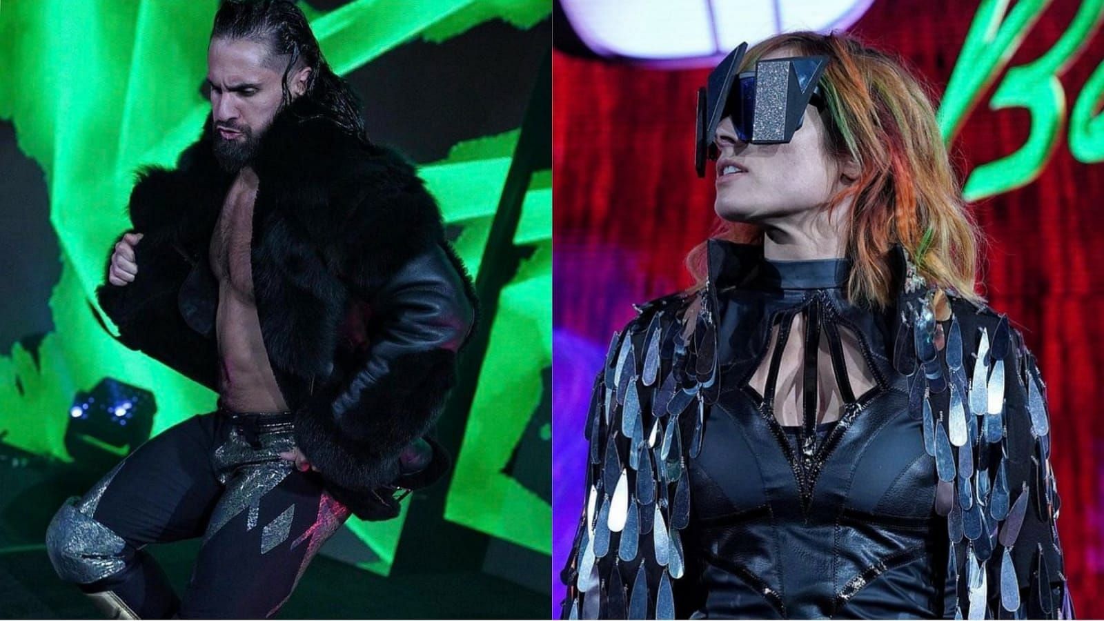 Seth Rollins (L) and Becky Lynch (R) were in action in Tucson!