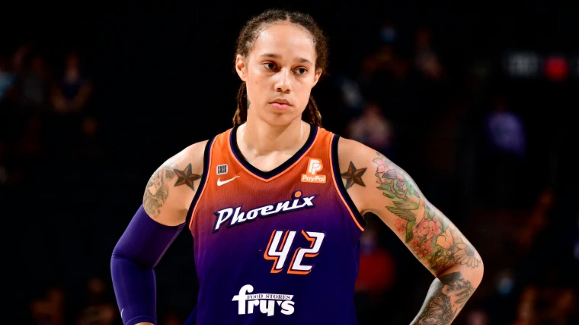 Brittney Griner has been held in Russia since February (Image via Getty Images/Barry Gossage)