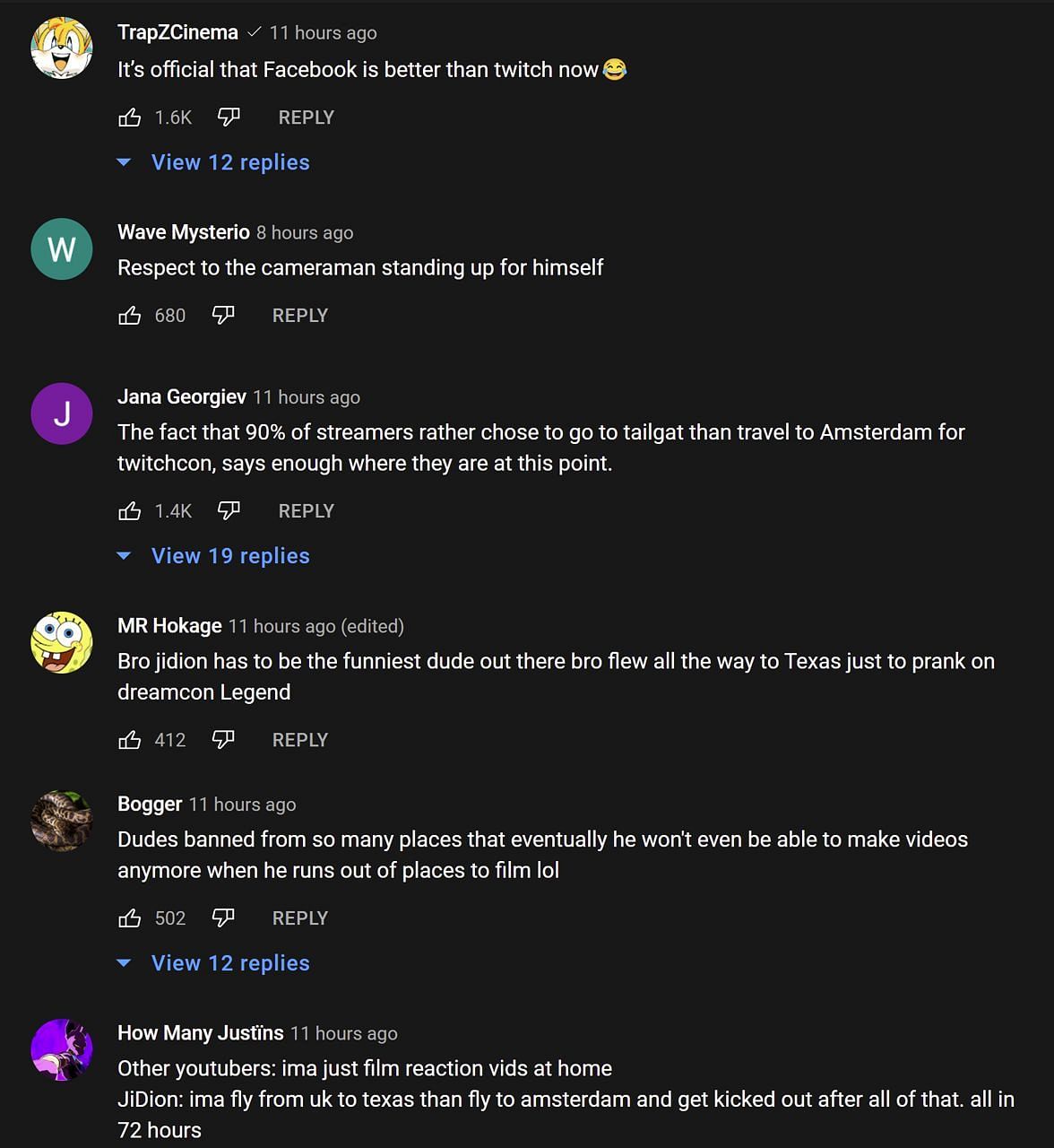 Fans commenting on the YouTuber&#039;s antics (Image via JiDionPremium/YouTube)