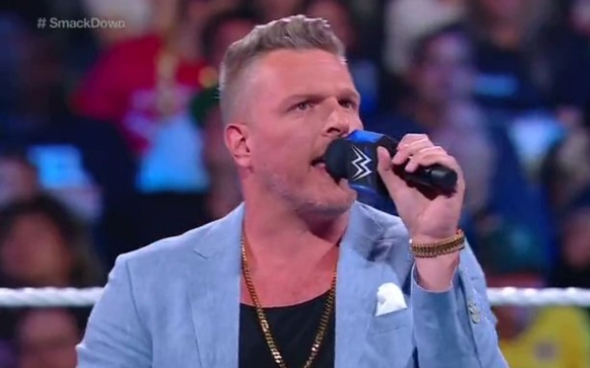 Pat McAfee is a color commentator on SmackDown