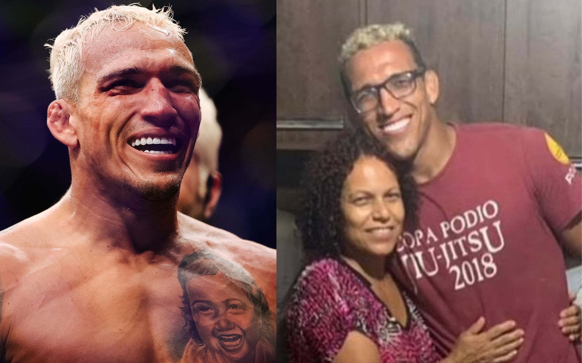Charles Oliveira and his mother. [Image courtesy: picture with his mom from Instagram @charlesdobronxs]
