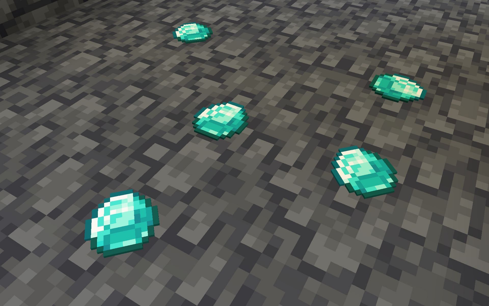 Diamonds laid with the help of an invisible item frame (Image via Minecraft 1.19)