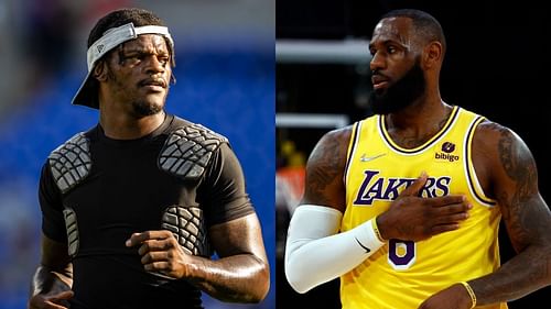 LeBron James defends NFL quarterback Lamar Jackson from criticsm. [Photo: Sportscasting]