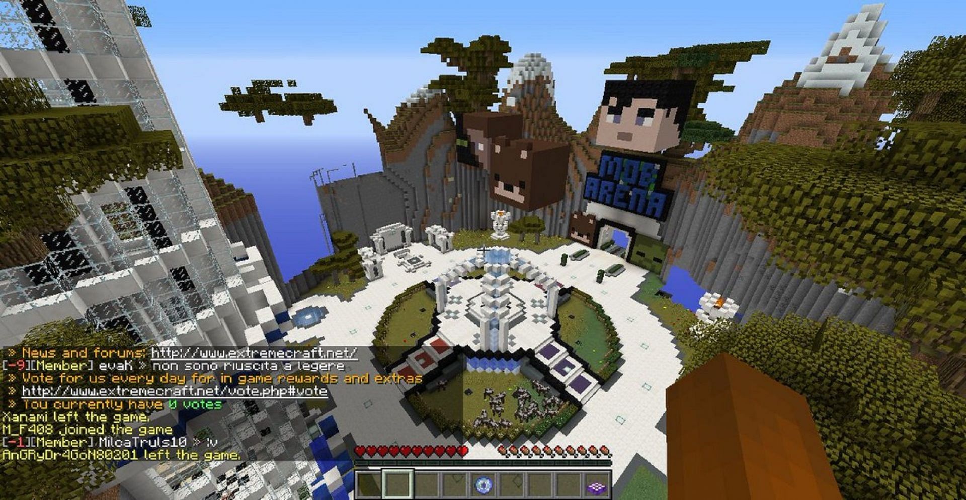 One of Extremecraft&#039;s spawn areas (Image via @ExtremeCraftNW/Twitter)