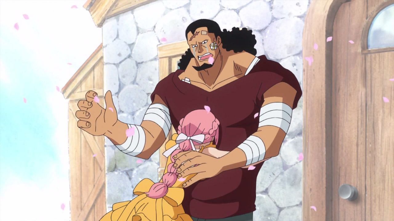 Kyros (right) and daughter Rebecca (left) as seen in the series&#039; anime (Image via Eiichiro Oda/Shueisha, Viz Media, One Piece)