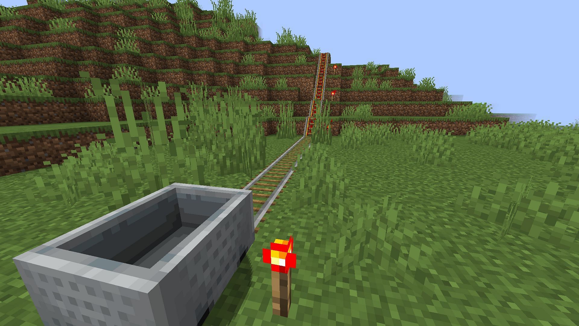 Railway system can be build to travel easily (Image via Minecraft 1.19)