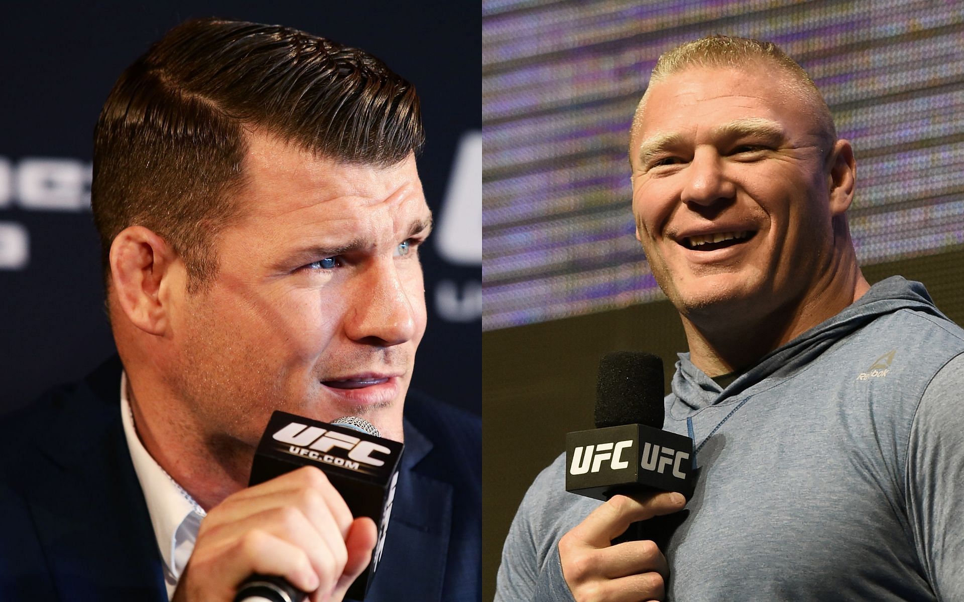 Michael Bisping (left) added Brock Lesnar (right) on his list of top 10 trash-talkers in the UFC