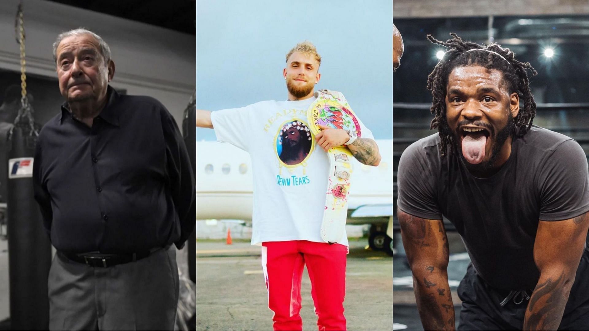 Bob Arum, Jake Paul (@jakepaul), Hasim Rahman Jr. (@hasimrahmanjr) [images courtesy of Getty and Instagram]