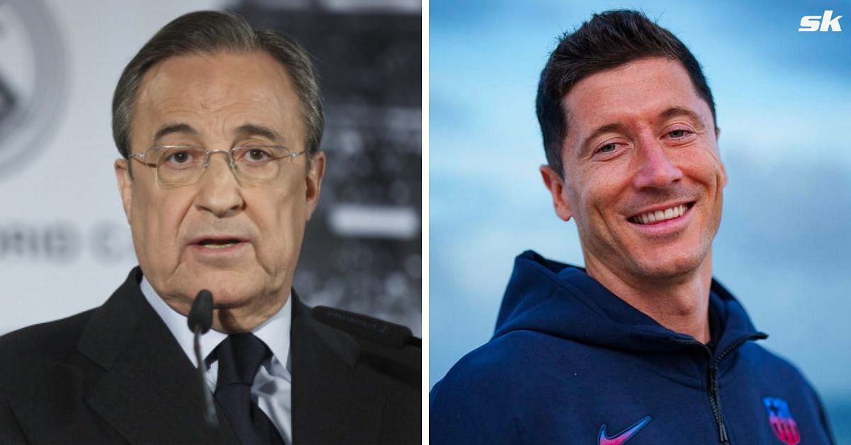 Madrid president Florentino Perez congratulated Barca for signing Robert Lewandowski