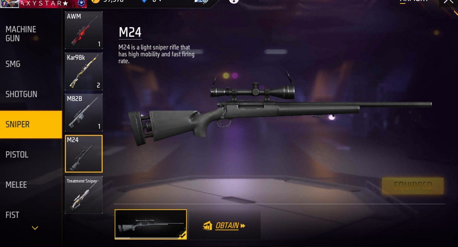 M24 is an easy-to-control sniper (Image via Garena)