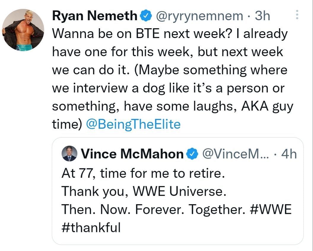 Vince McMahon hadn&#039;t long announced his retirement before the AEW Star reacted.