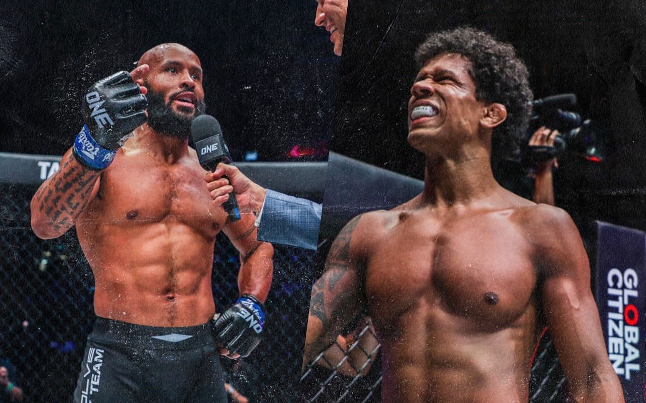 (left) Demetrious Johnson talks rematch with (right) Adriano Moraes at US Press Conference 2022 [Credit: ONE Championship]