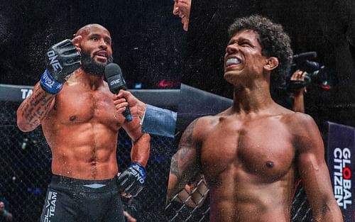 (left) Demetrious Johnson talks rematch with (right) Adriano Moraes at US Press Conference 2022 [Credit: ONE Championship]