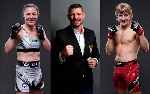 Molly McCann (left), Michael Bisping (middle), and Paddy Pimblett (right)(Images via Getty)