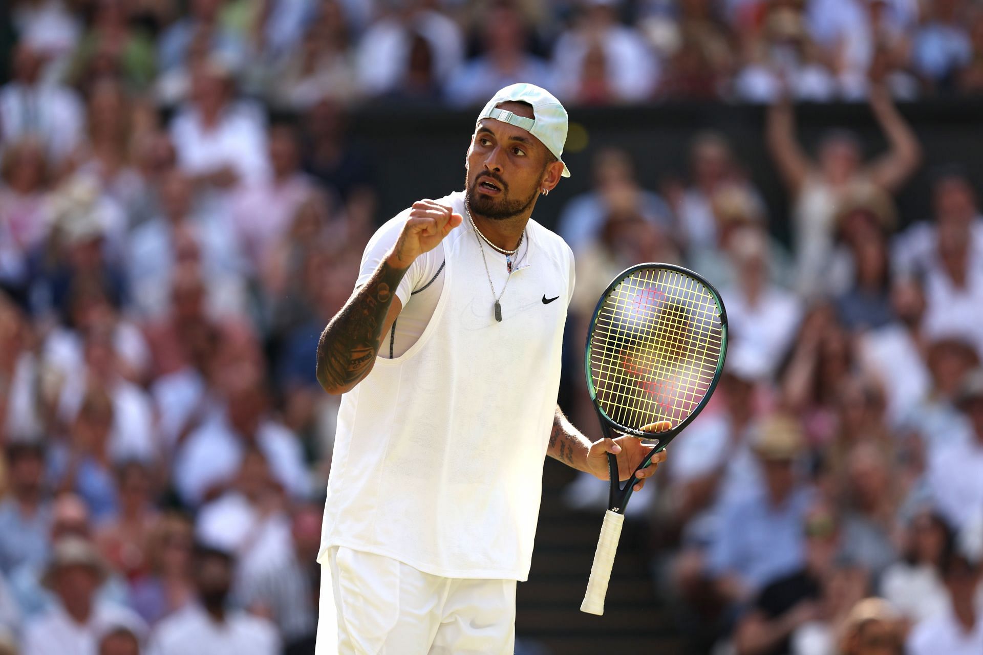 Nick Kyrgios pictures at the 2022 Wimbledon Championships.