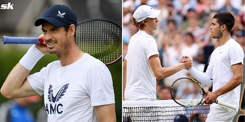 From L-R: Andy Murray, Jannik Sinner, and Carlos Alcaraz